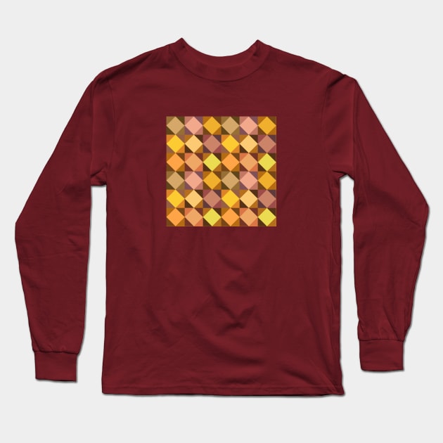 Abstract Tiles - earth tones Long Sleeve T-Shirt by Clutterbooke